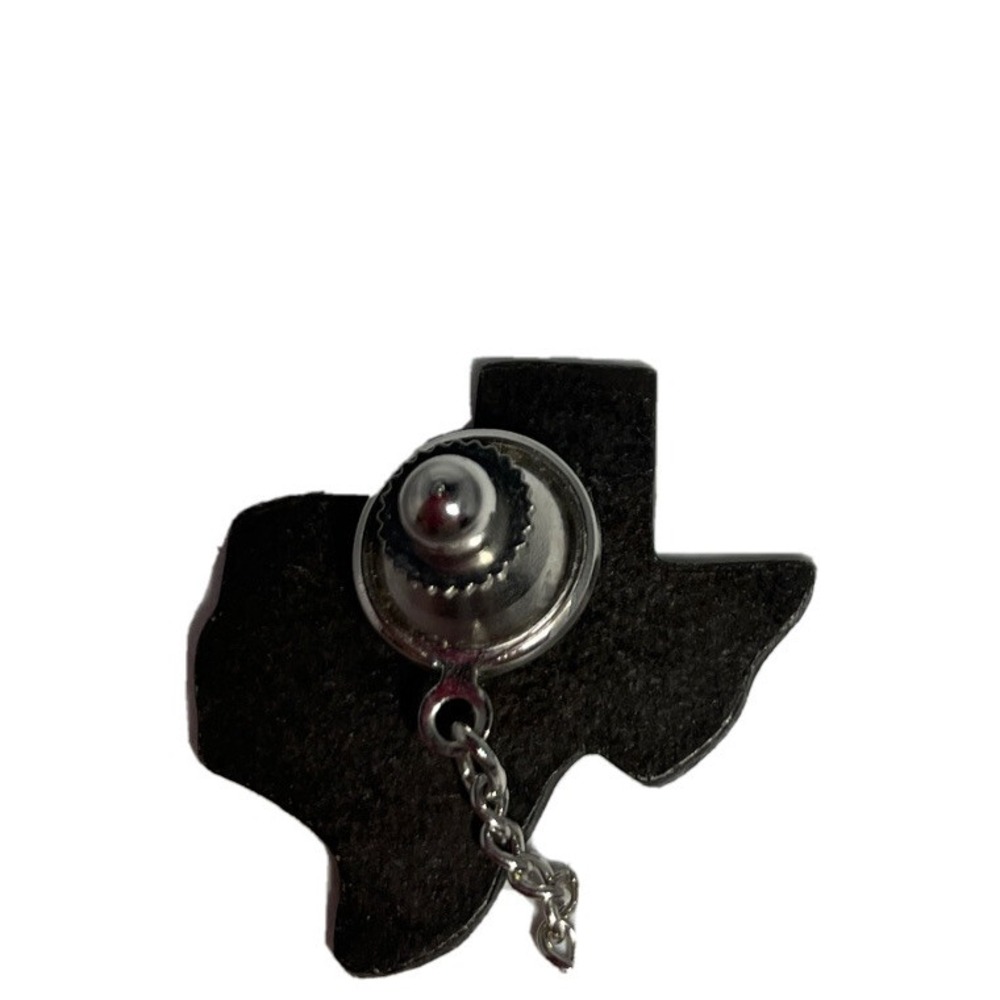 Ford Mens Tie Tack Black Texas State Logo Pin Safety Chain Vintage Style - Picture 2 of 2